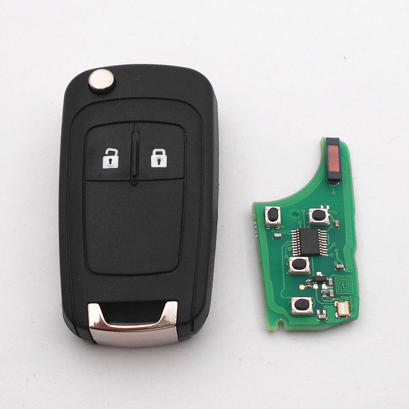 Télécommande de Voiture à 2 Boutons 4433 MHz id46 pour Opel Vauxhall Astra  Insignia Mokka Zafira Lame Vierge HU100 (avec Batterie)